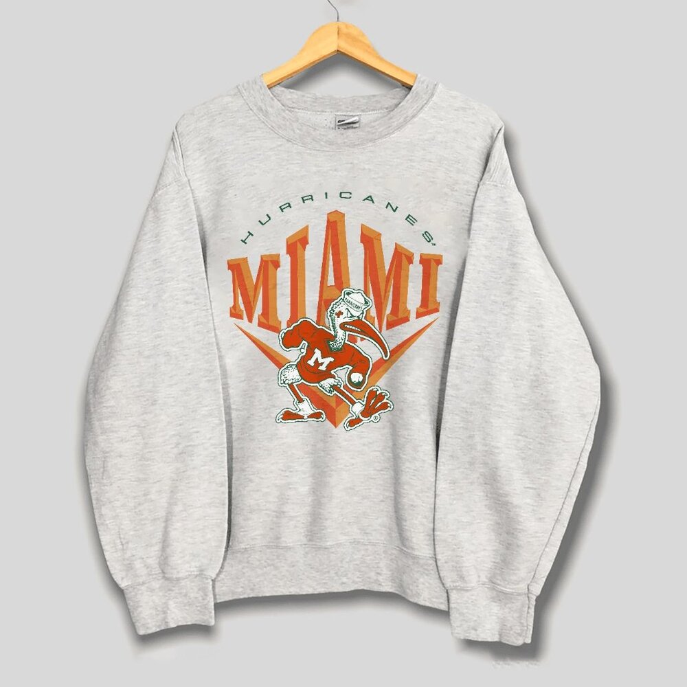 Vintage University Of Miami Hurricanes Sweatshirt, Retro 90s Men Women Shirt Tee